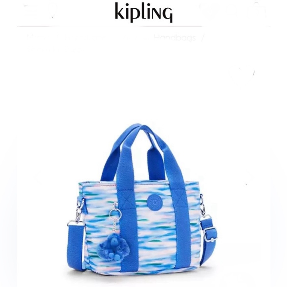 New☀️Kipling Minta
Printed Shoulder Bag. Blue. Medium